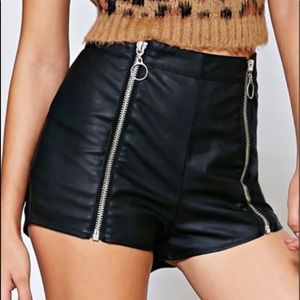 NEVER Worn UNIF Shorts High Rise Faux Leather